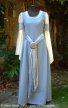 Medieval-fantasy dress with contrasting sleeves and a sash